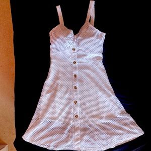 DRESSFO: White Buttoned Cami Dress